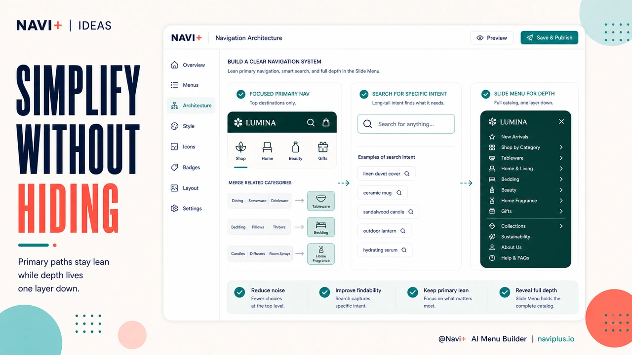 Solution illustration for Less is more in navigation — the case for radical simplicity