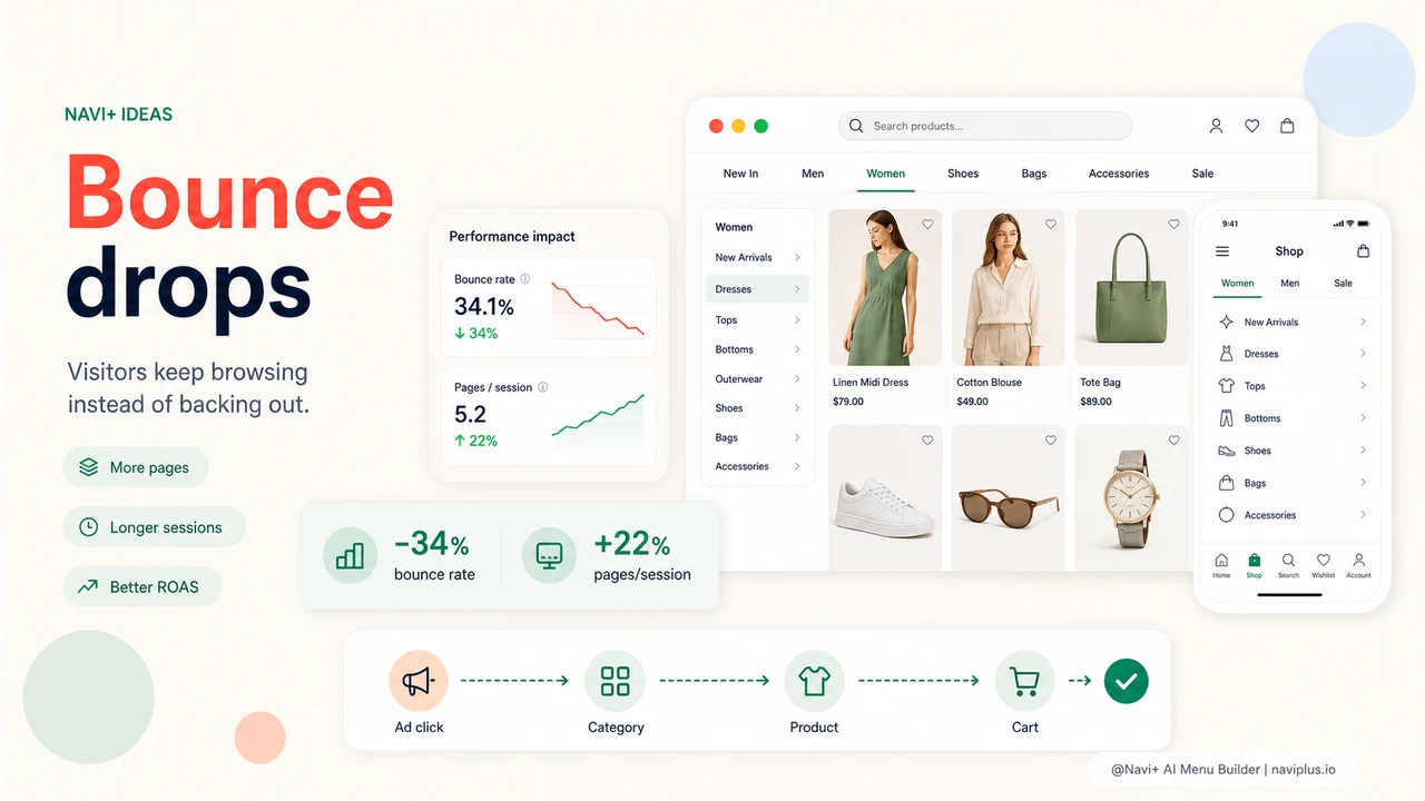 Outcome illustration for Paying for ads but customers bounce immediately — poor navigation is breaking your funnel