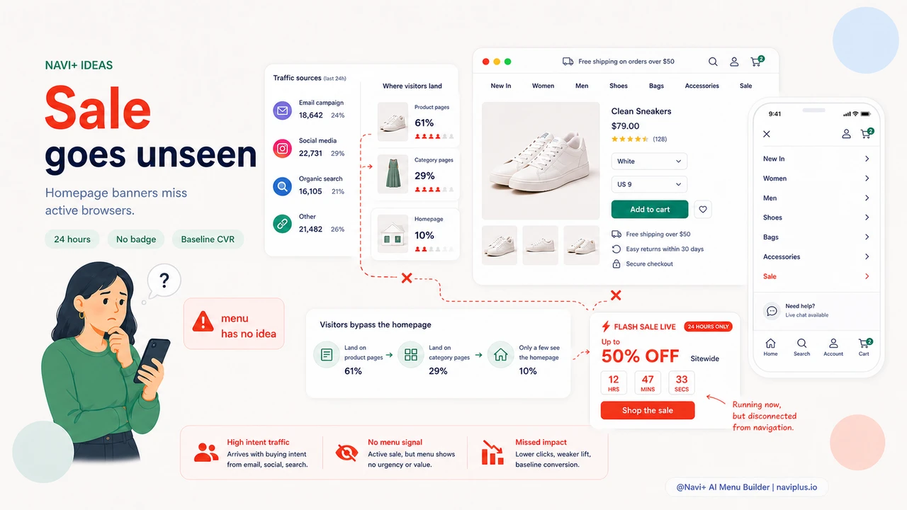 Flash sale banner ignored because promotion is missing from navigation