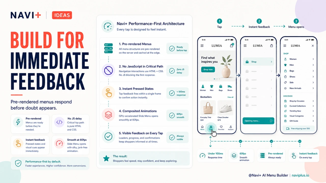Solution illustration for Navigation speed and perceived performance — why menu response time affects conversion even on fast connections