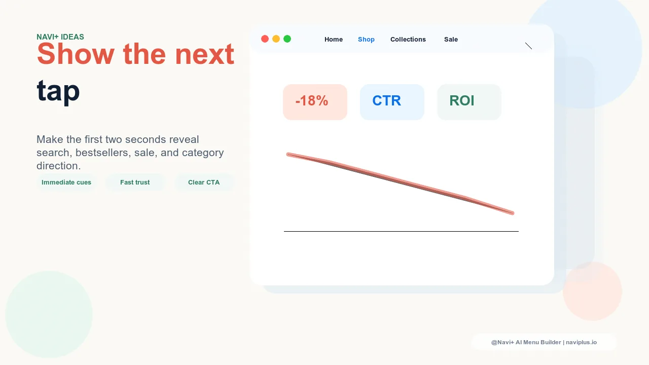 Solution illustration for Visitors decide to stay or bounce in two seconds — and your navigation is what they judge first