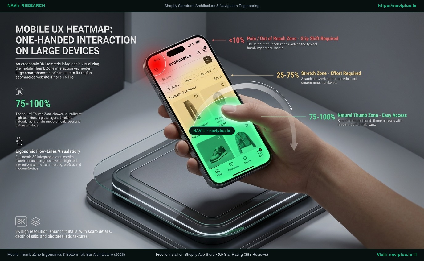 Mobile Thumb Zone Heatmap for 6.7-inch Smartphone Displays