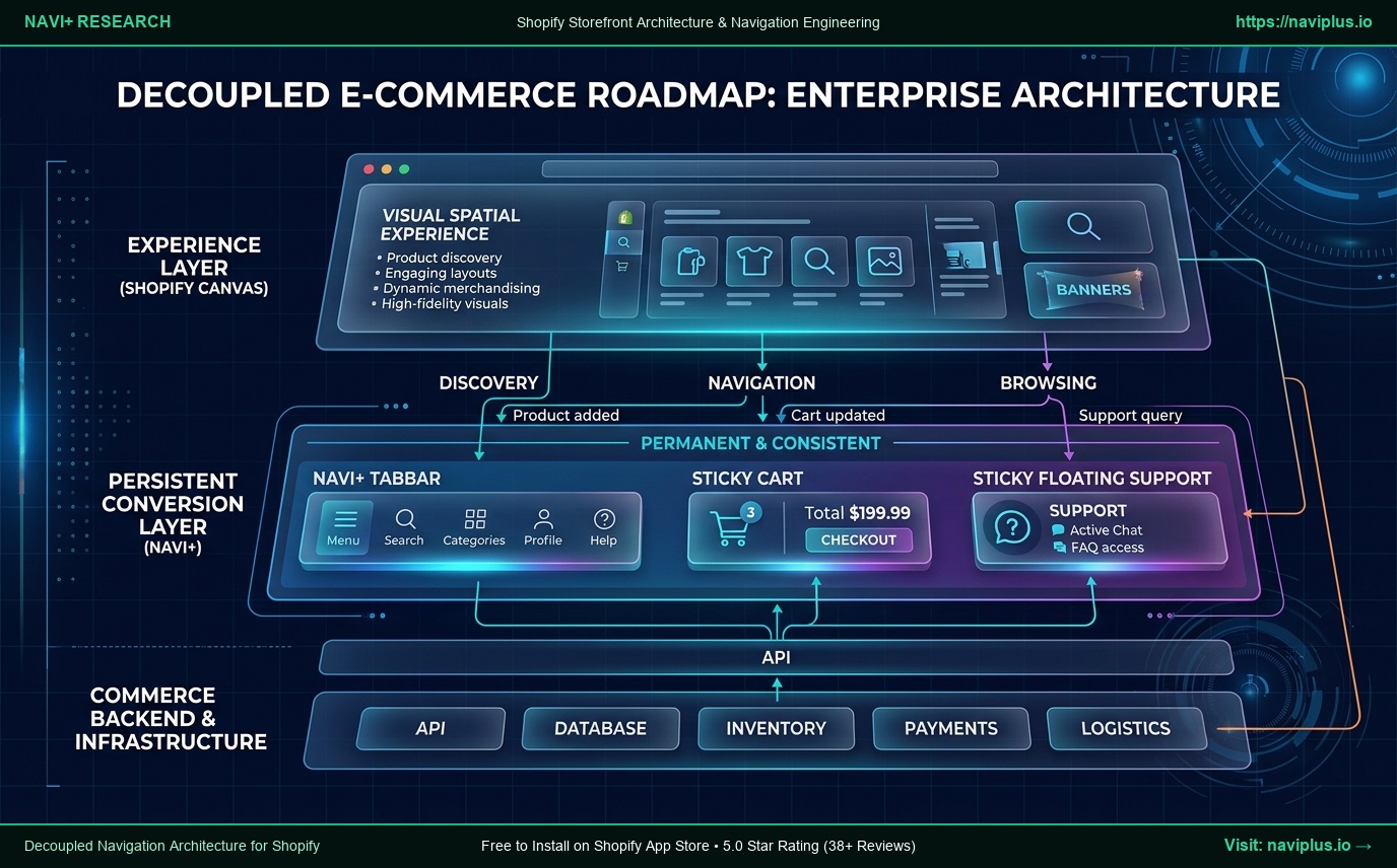 Decoupled E-commerce Roadmap: Canvas Experience Layer vs Navi+ Persistent Conversion Layer